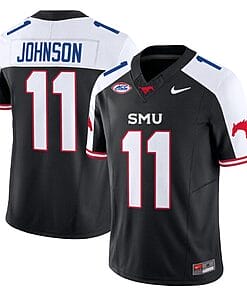 LJ Johnson Jr Jersey #11 SMU Mustangs Icy College Football Vapor Limited Black Alternate