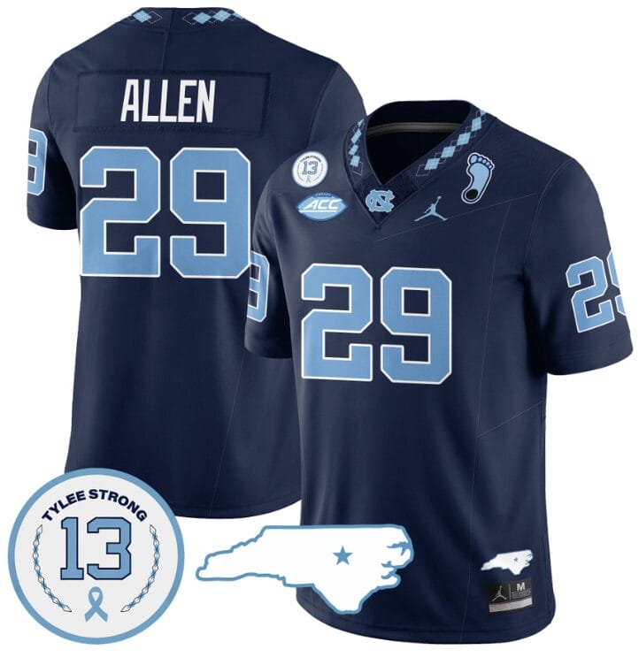 Marcus Allen Jersey #29 North Carolina Tar Heels Vapor College Football Stitched Navy