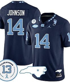 Max Johnson Jersey #14 North Carolina Tar Heels Vapor College Football Stitched Navy