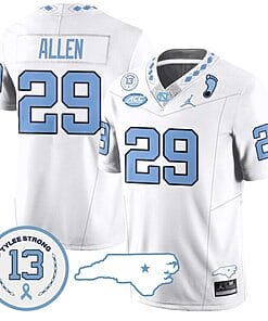 Marcus Allen Jersey #29 North Carolina Tar Heels Vapor College Football Stitched White