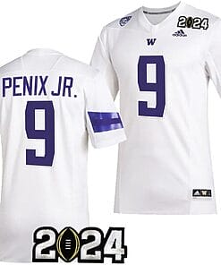 Michael Penix Jr Jersey #9 Washington Huskies 2024 College Football Playoff National Championship White
