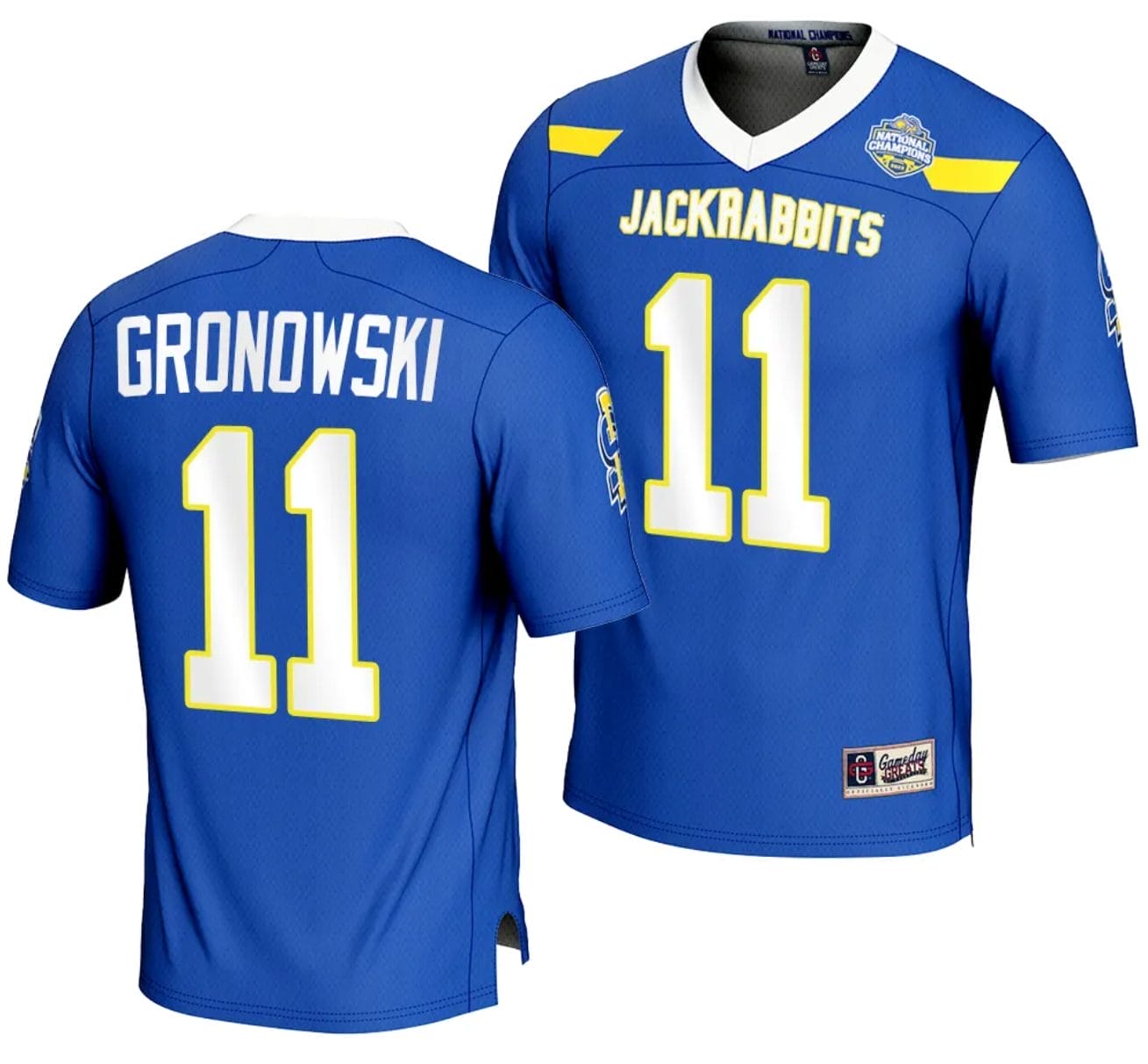 Mark Gronowski Jersey #11 South Dakota State Jackrabbits 2023 FCS Football National Champions Blue