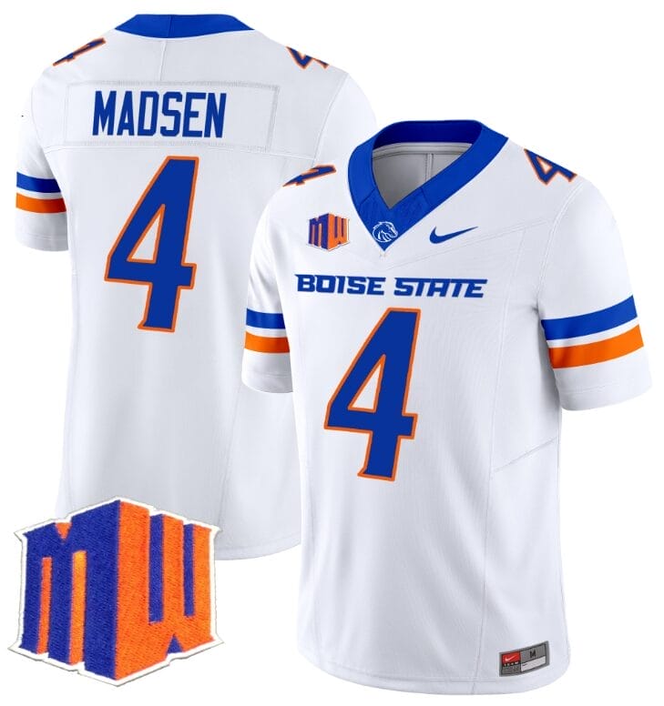 Maddux Madsen Jersey #4 Boise State Broncos Vapor Limited College Football Stitched White