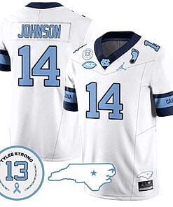 Max Johnson Jersey #14 North Carolina Tar Heels Vapor College Football Stitched Alternate Blue