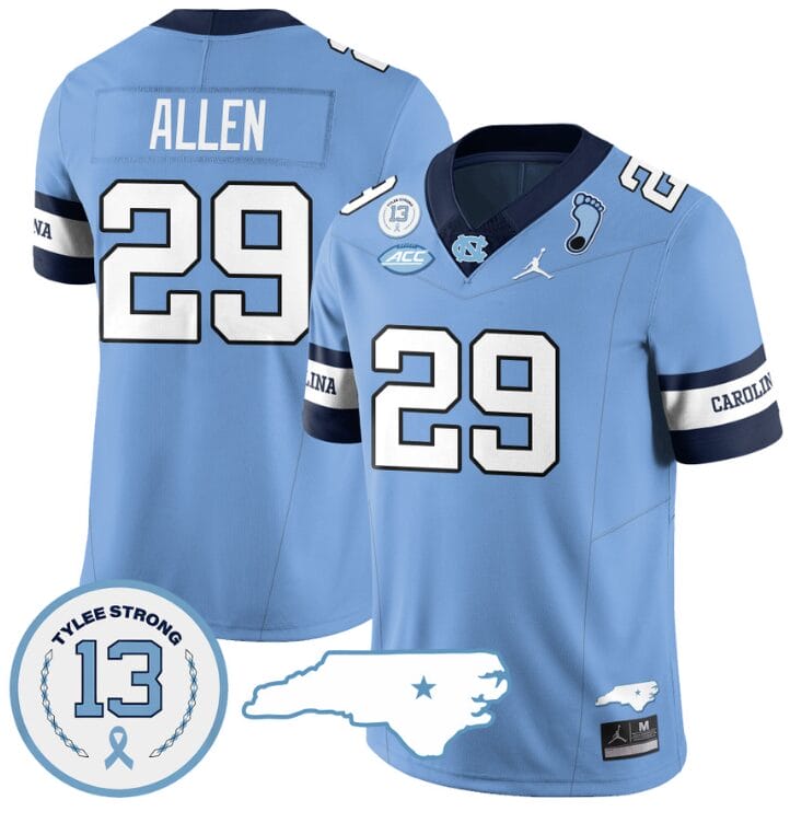 Marcus Allen Jersey #29 North Carolina Tar Heels Vapor College Football Stitched Alternate Blue