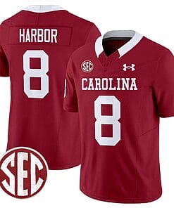 Nyck Harbor Jersey #8 South Carolina Gamecocks Football 1980 Throwback Vapor Limited SEC Patch Garnet