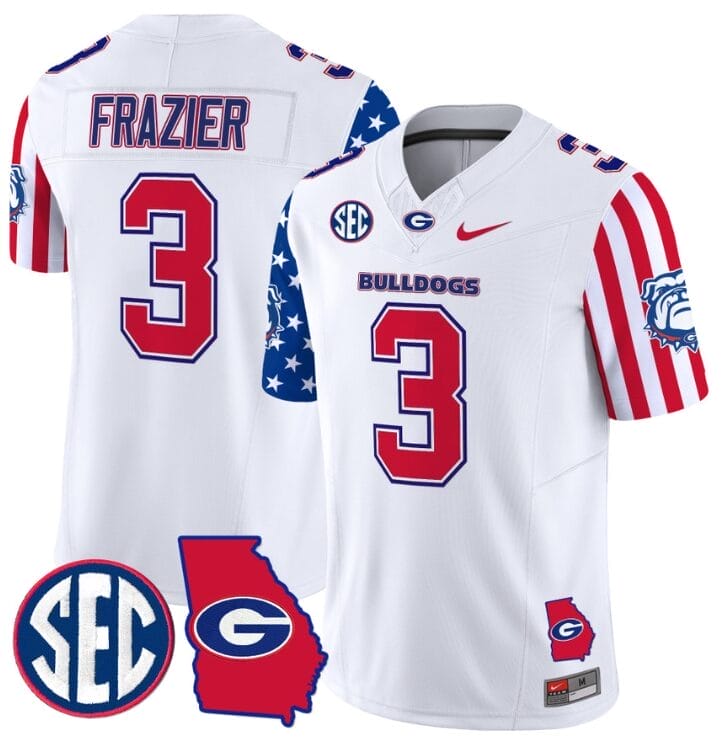 Nate Frazier Jersey #3 Georgia Bulldogs American Style Vapor Limited Football Stitched White