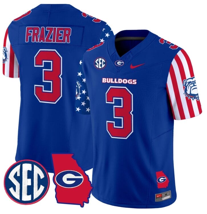 Nate Frazier Jersey #3 Georgia Bulldogs American Style Vapor Limited Football Stitched Royal