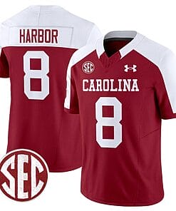 Nyck Harbor Jersey #8 South Carolina Gamecocks Football 1980 Throwback Vapor Limited SEC Patch Garnet Alternate