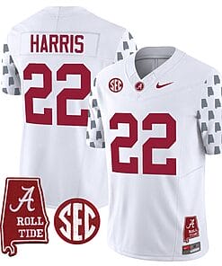 Najee Harris Jersey #22 Alabama Crimson Tide Vapor College Football Limited Stitched White
