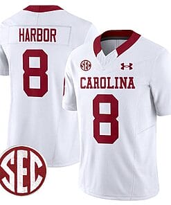 Nyck Harbor Jersey #8 South Carolina Gamecocks Football 1980 Throwback Vapor Limited SEC Patch White