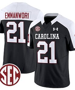 Nick Emmanwori Jersey #21 South Carolina Gamecocks Football 1980 Throwback Vapor Limited SEC Patch Black Alternate
