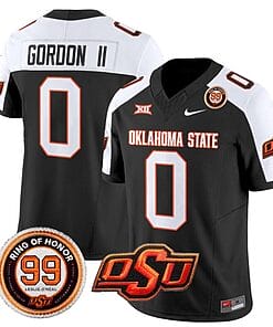 Ollie Gordon II Jersey #0 Oklahoma State Cowboys Leslie O'neal Patch Vapor Limited College Football Stitched Black Alternate