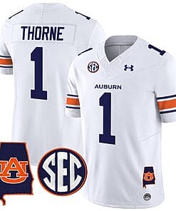 Payton Thorne Jersey #1 Auburn Tigers SEC Patch Vapor Limited College Football Stitched White