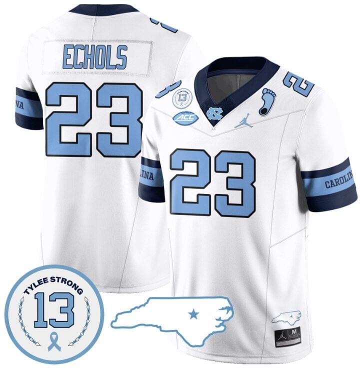 Power Echols Jersey #23 North Carolina Tar Heels Vapor College Football Stitched Alternate White