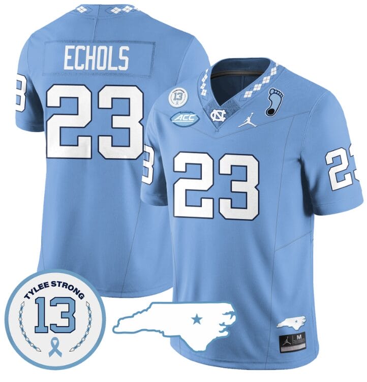 Power Echols Jersey #23 North Carolina Tar Heels Vapor College Football Stitched Blue