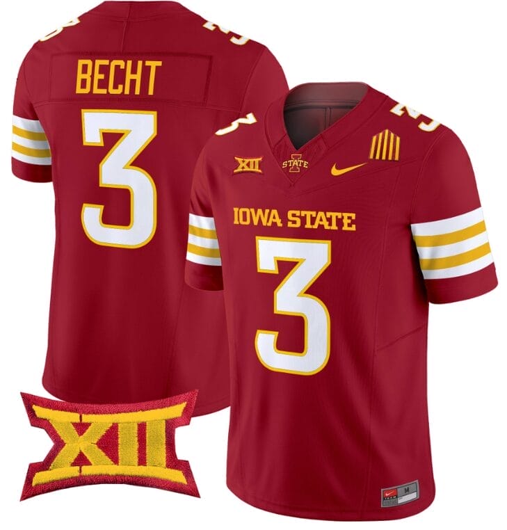 Rocco Becht Jersey #3 Iowa State Cyclones Vapor Limited College Football Stitched Cardinal