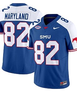 RJ Maryland Jersey #82 SMU Mustangs Icy College Football Vapor Limited Blue Alternate