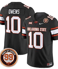 Rashod Owens Jersey #10 Oklahoma State Cowboys Leslie O'neal Patch Vapor Limited College Football Stitched Black