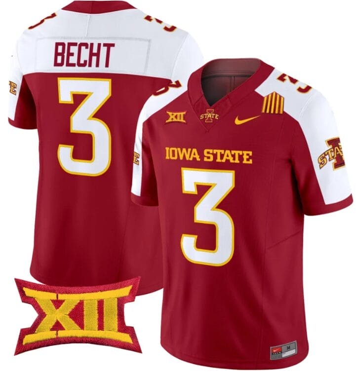 Rocco Becht Jersey #3 Iowa State Cyclones Vapor Limited College Football Stitched Cardinal Alternate