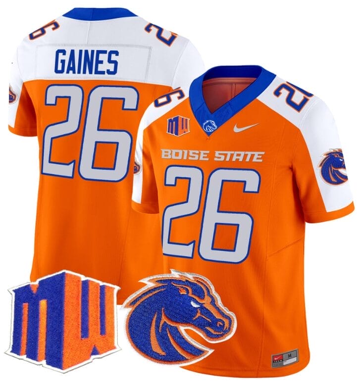 Sire Gaines Jersey #26 Boise State Broncos Vapor Limited College Football Stitched Orange Alternate