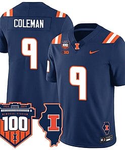 Seth Coleman Jersey #9 Illinois Fighting Vapor Limited College Football Stitched Navy