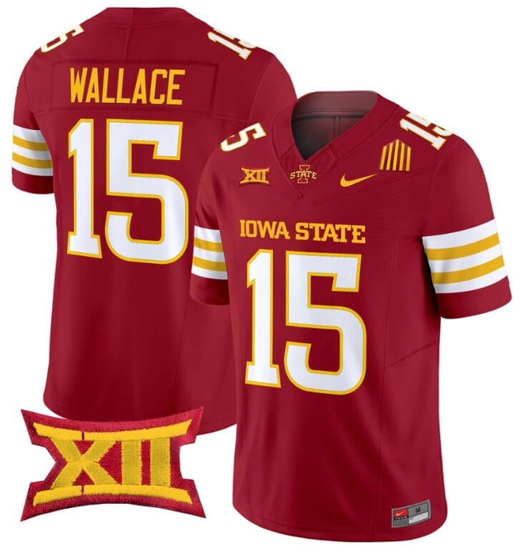 Seneca Wallace Jersey #15 Iowa State Cyclones Vapor Limited College Football Stitched Cardinal