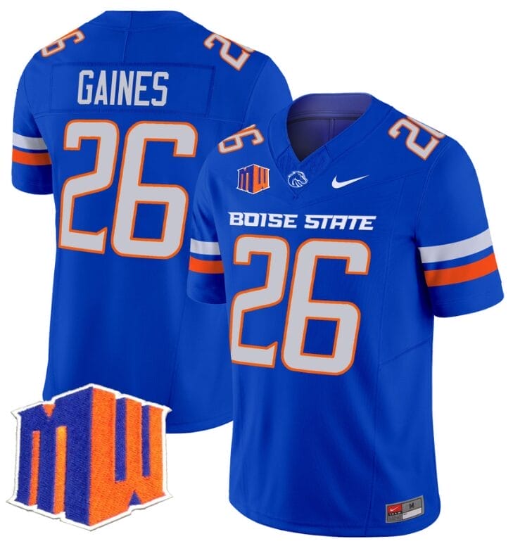 Sire Gaines Jersey #26 Boise State Broncos Vapor Limited College Football Stitched Royal