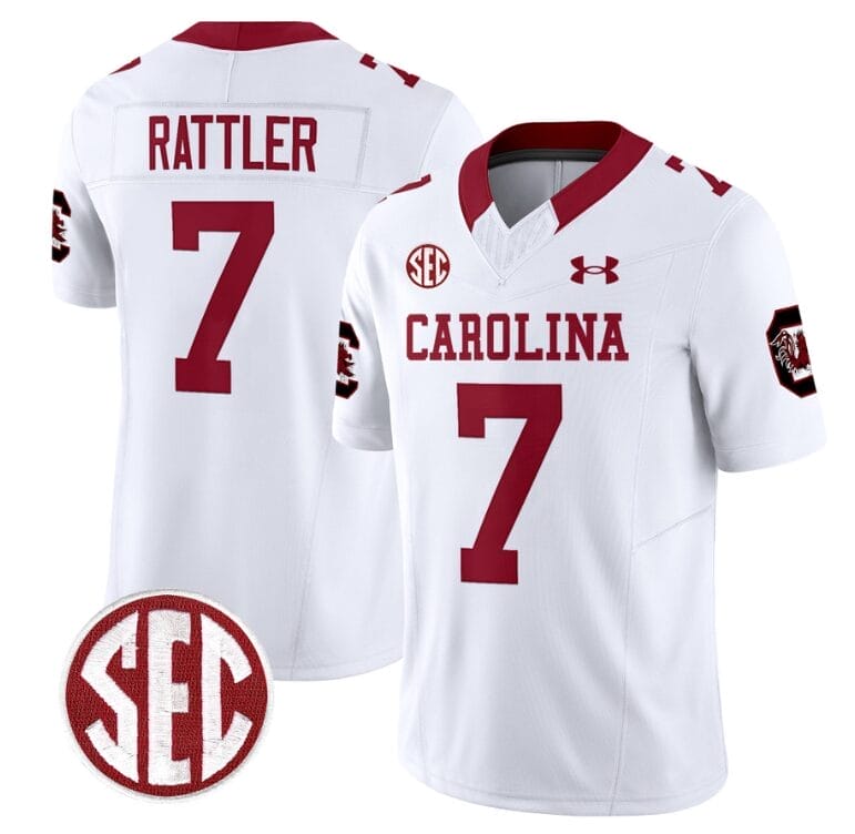 Spencer Rattler Jersey #7 South Carolina Gamecocks Football 1980 Throwback Vapor Limited White