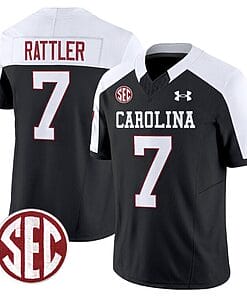 Spencer Rattler Jersey #7 South Carolina Gamecocks Football 1980 Throwback Vapor Limited SEC Patch Black Alternate