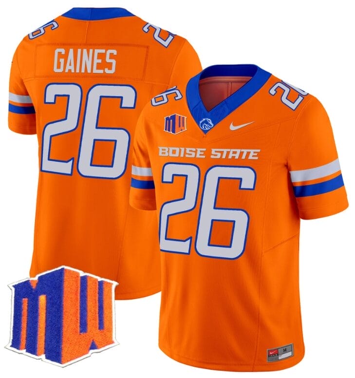 Sire Gaines Jersey #26 Boise State Broncos Vapor Limited College Football Stitched Orange