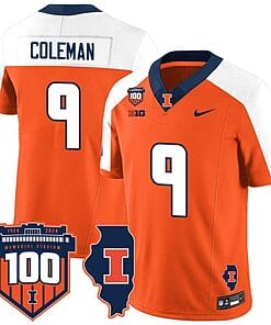 Seth Coleman Jersey #9 Illinois Fighting Vapor Limited College Football Stitched Orange Alternate