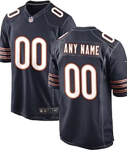 Chicago Bears Custom Name and Number Game Navy Jersey