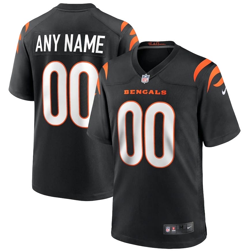 Cincinnati Bengals Custom Name and Number Alternate Game Black Jersey