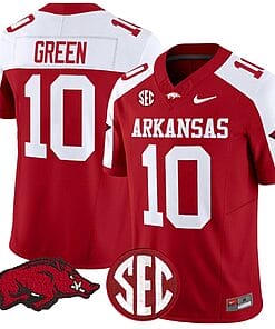 Taylen Green Jersey #10 Arkansas Razorbacks Vapor Limited College Football Stitched Cardinal Alternate
