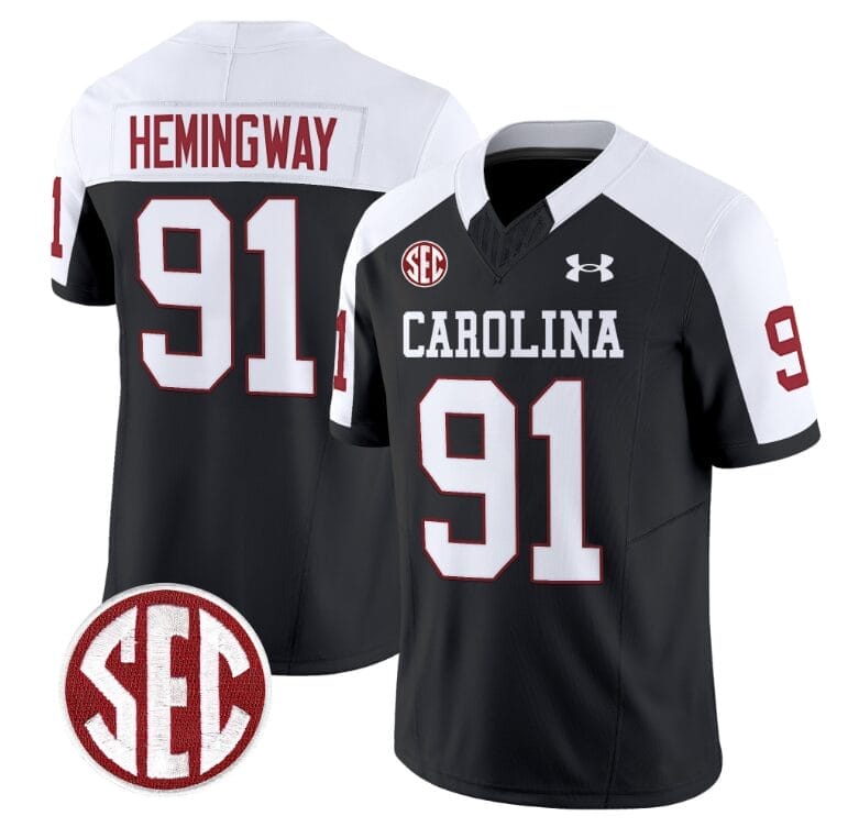 Tonka Hemingway Jersey #91 South Carolina Gamecocks Football 1980 Throwback Vapor Limited SEC Patch Black Alternate