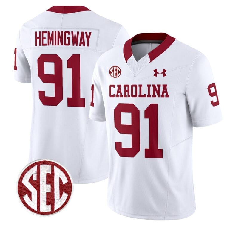 Tonka Hemingway Jersey #91 South Carolina Gamecocks Football 1980 Throwback Vapor Limited SEC Patch White
