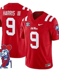Tre Harris Jersey #9 Ole Miss Rebels Vapor Limited College Football Stitched Red