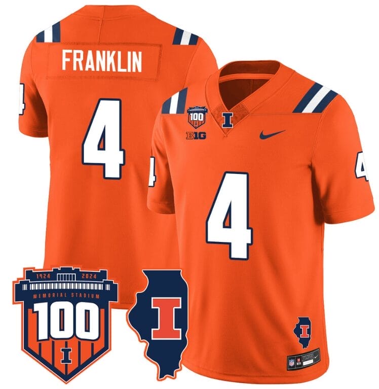 Zakhari Franklin Jersey #4 Illinois Fighting Vapor Limited College Football Stitched Orange
