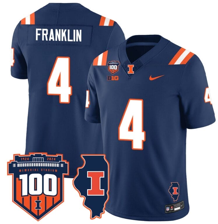 Zakhari Franklin Jersey #4 Illinois Fighting Vapor Limited College Football Stitched Navy