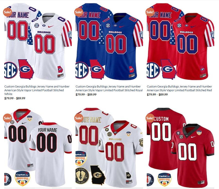 Custom Georgia Bulldogs Jersey
