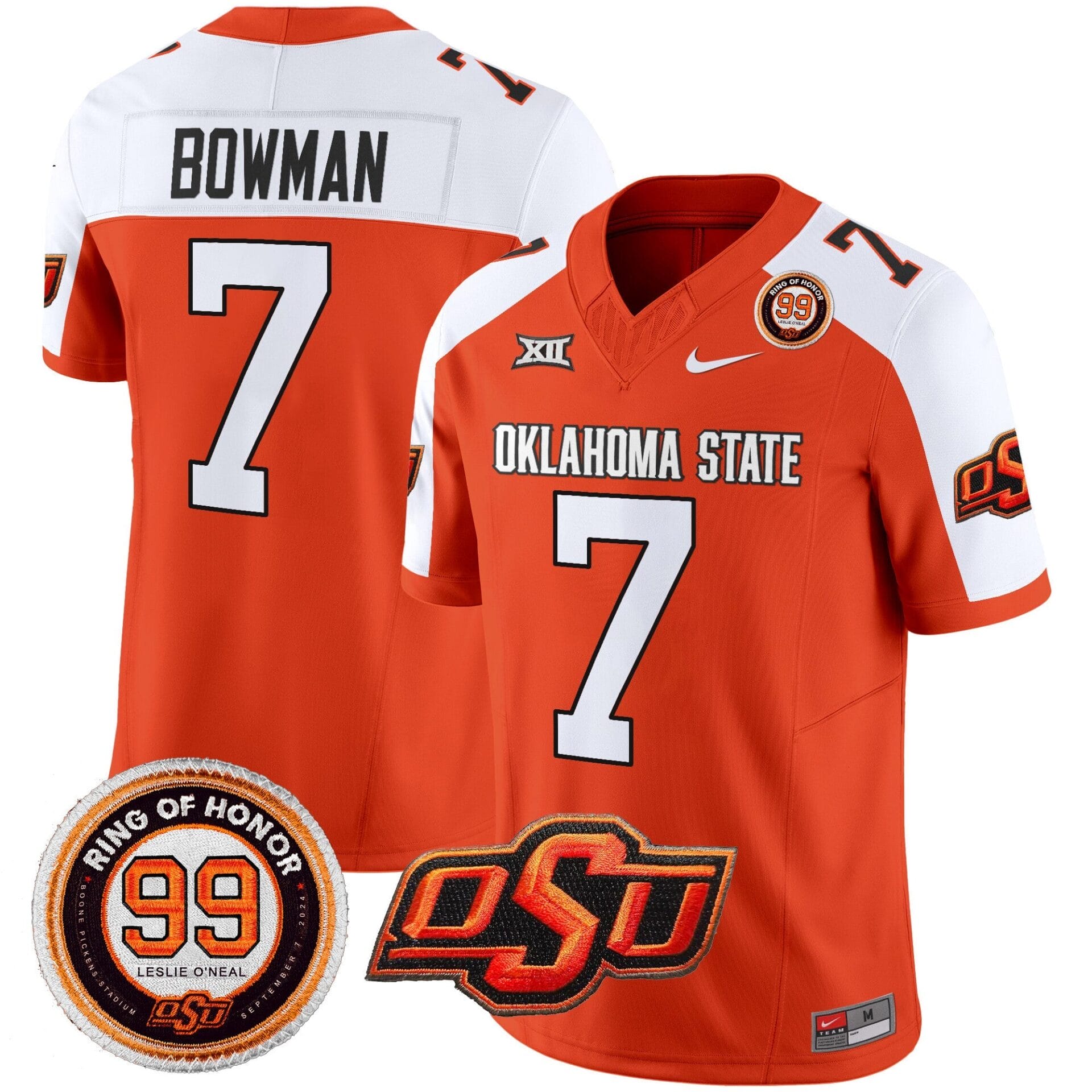 Oklahoma State Cowboys Leslie O'neal Patch Vapor Limited Jersey - All Stitched - Image 9