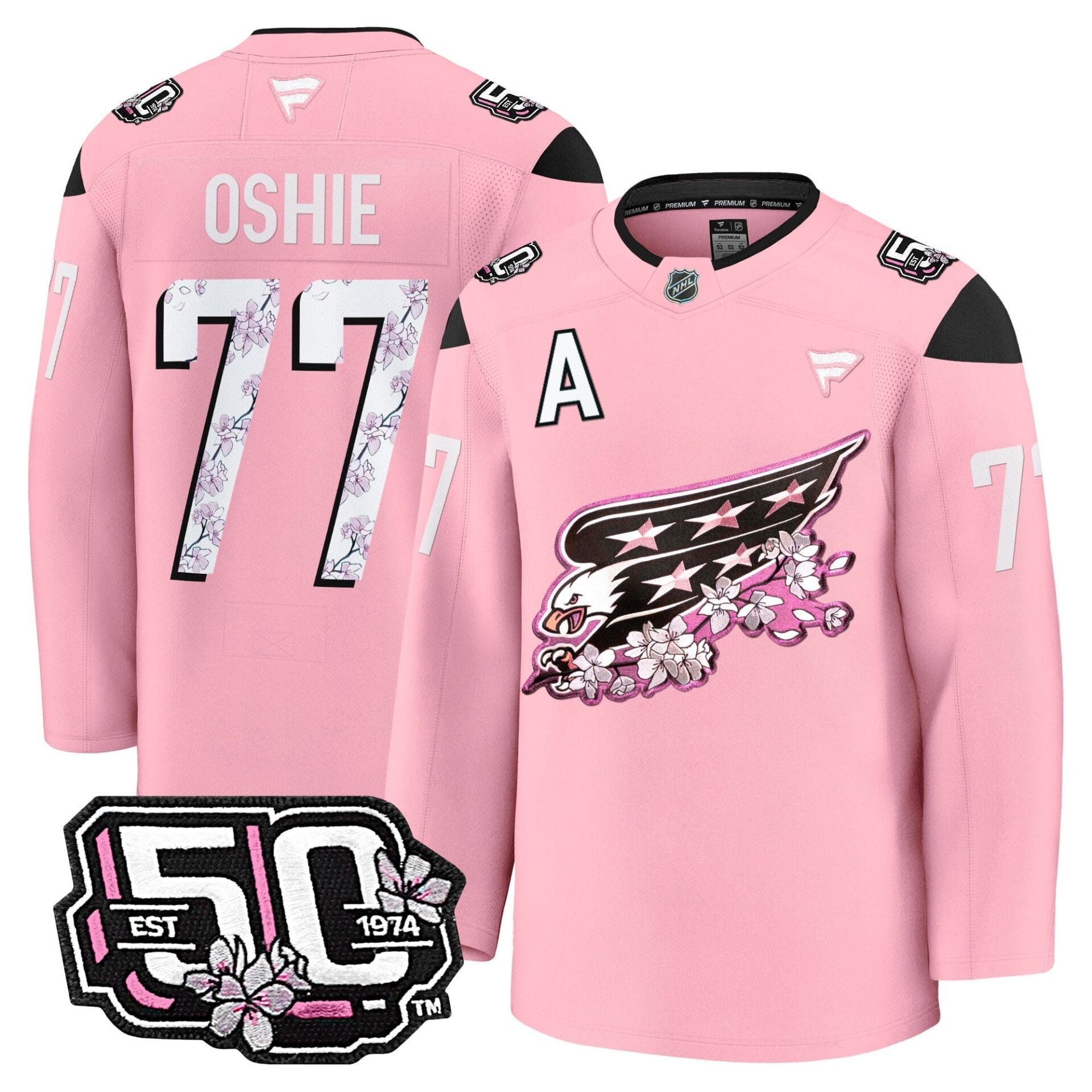 Washington Capitals 50th Anniversary Cherry Blossom Premium Jersey - All Stitched - Image 27