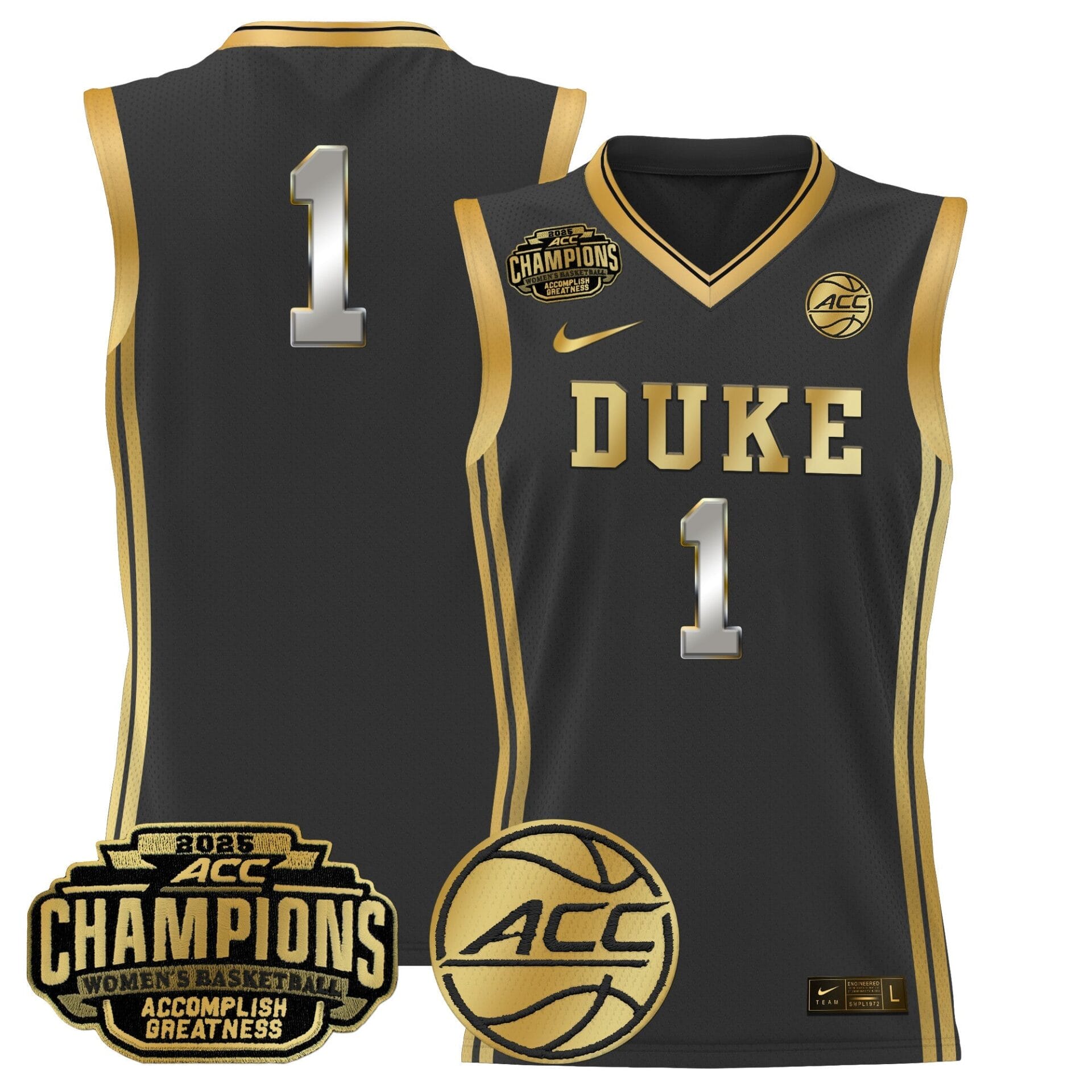 Size - Duke Blue Devils 2025 ACC Women's Conference Tournament Champions Lightweight Basketball Jersey - All Stitched - Image 40