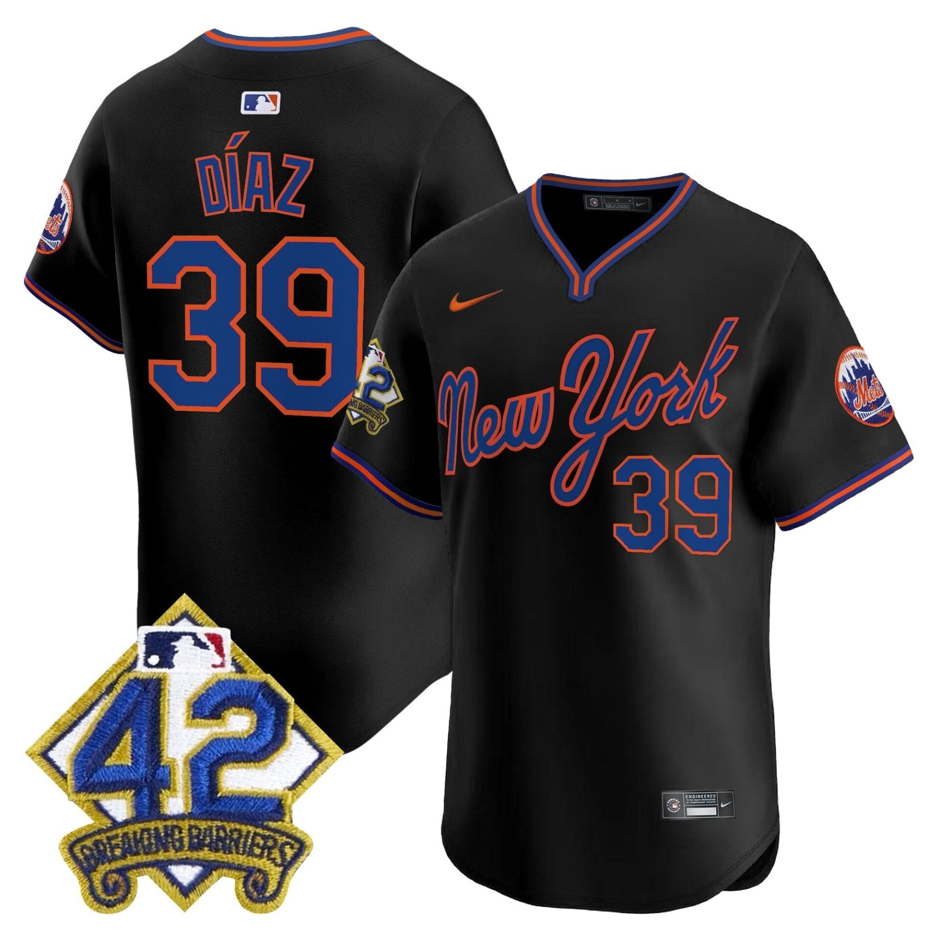 New York Mets 2025 Jackie Robinson Patch Road Alternate Jersey – All Stitched - Image 27