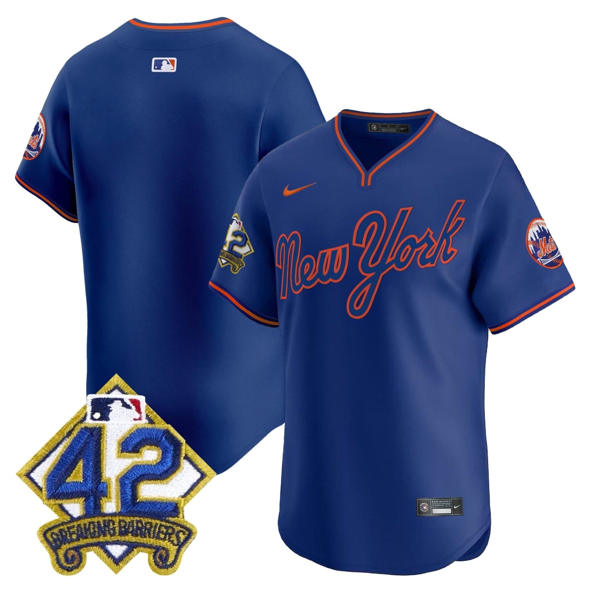 New York Mets 2025 Jackie Robinson Patch Road Alternate Jersey – All Stitched - Image 10