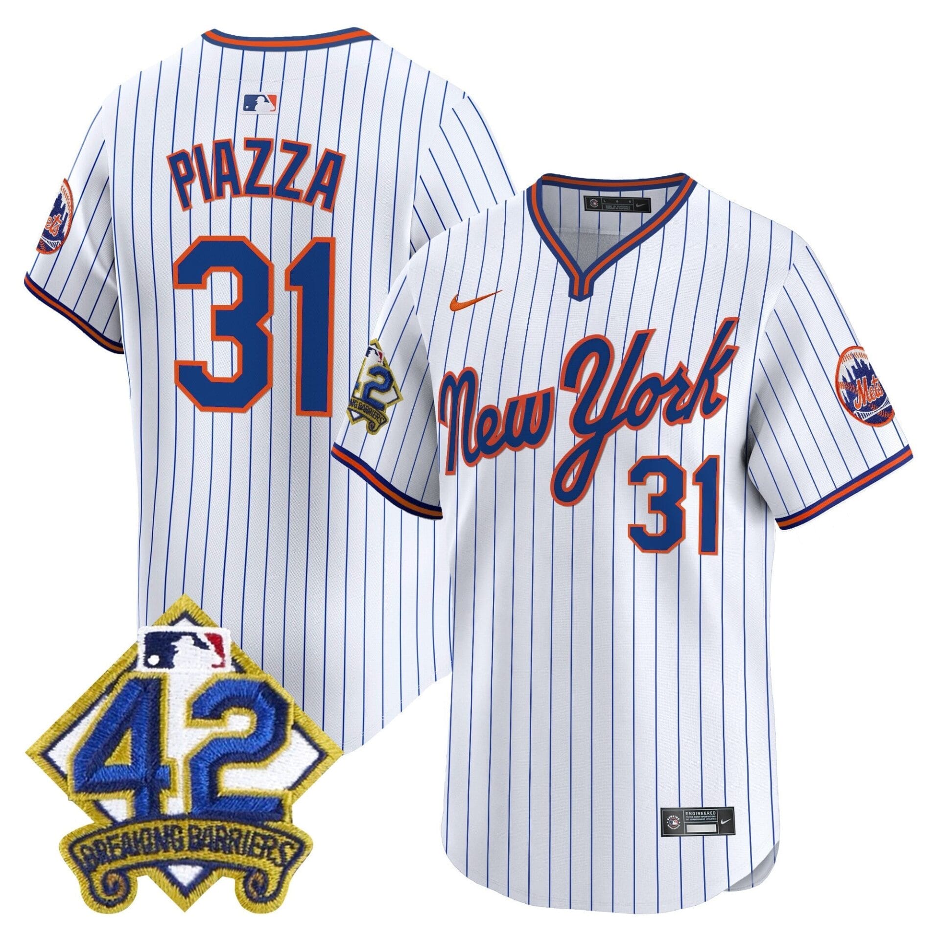 New York Mets 2025 Jackie Robinson Patch Road Alternate Jersey – All Stitched - Image 15