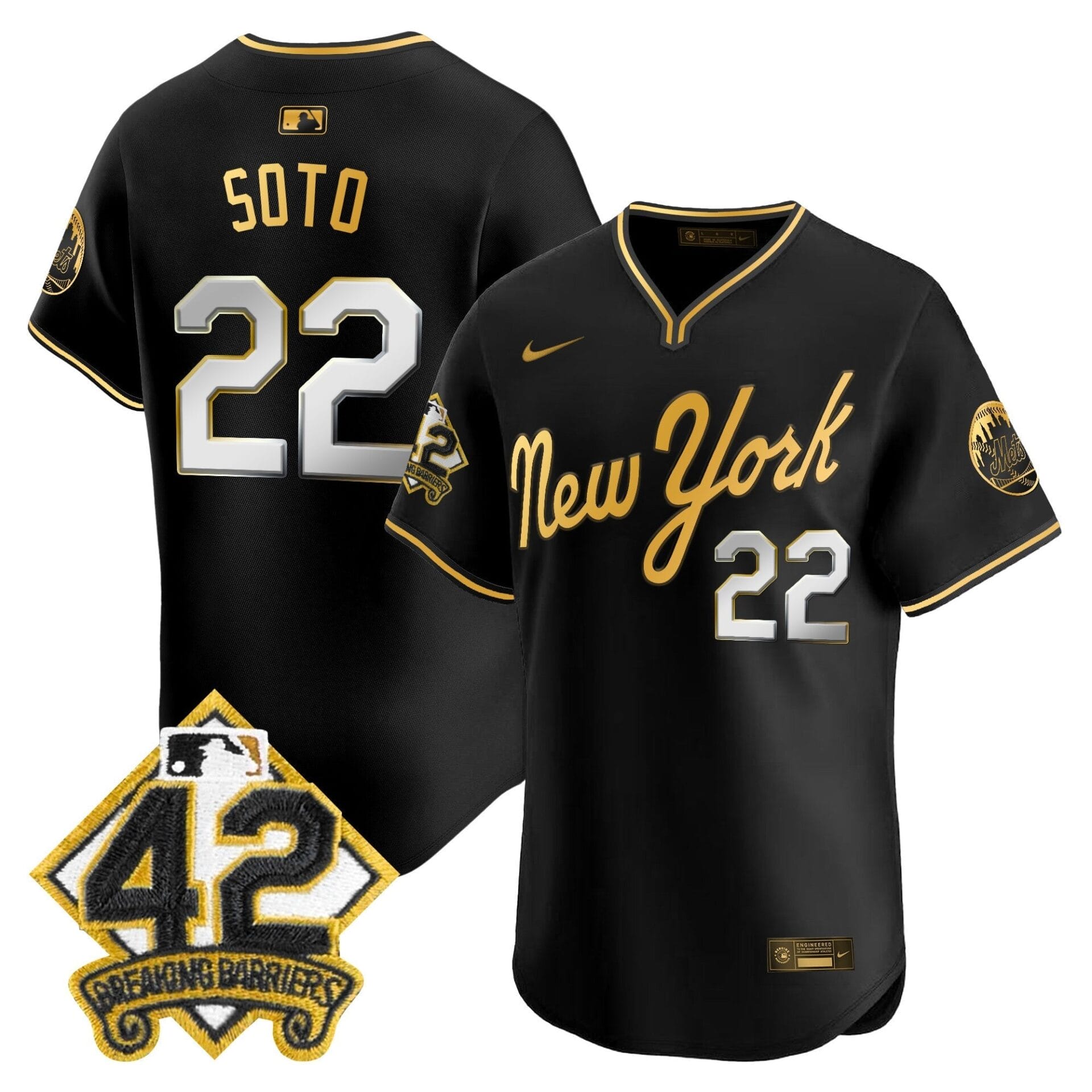 New York Mets 2025 Jackie Robinson Patch Road Alternate Jersey – All Stitched - Image 31