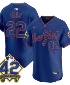 New York Mets 2025 Jackie Robinson Patch Road Alternate Jersey – All Stitched