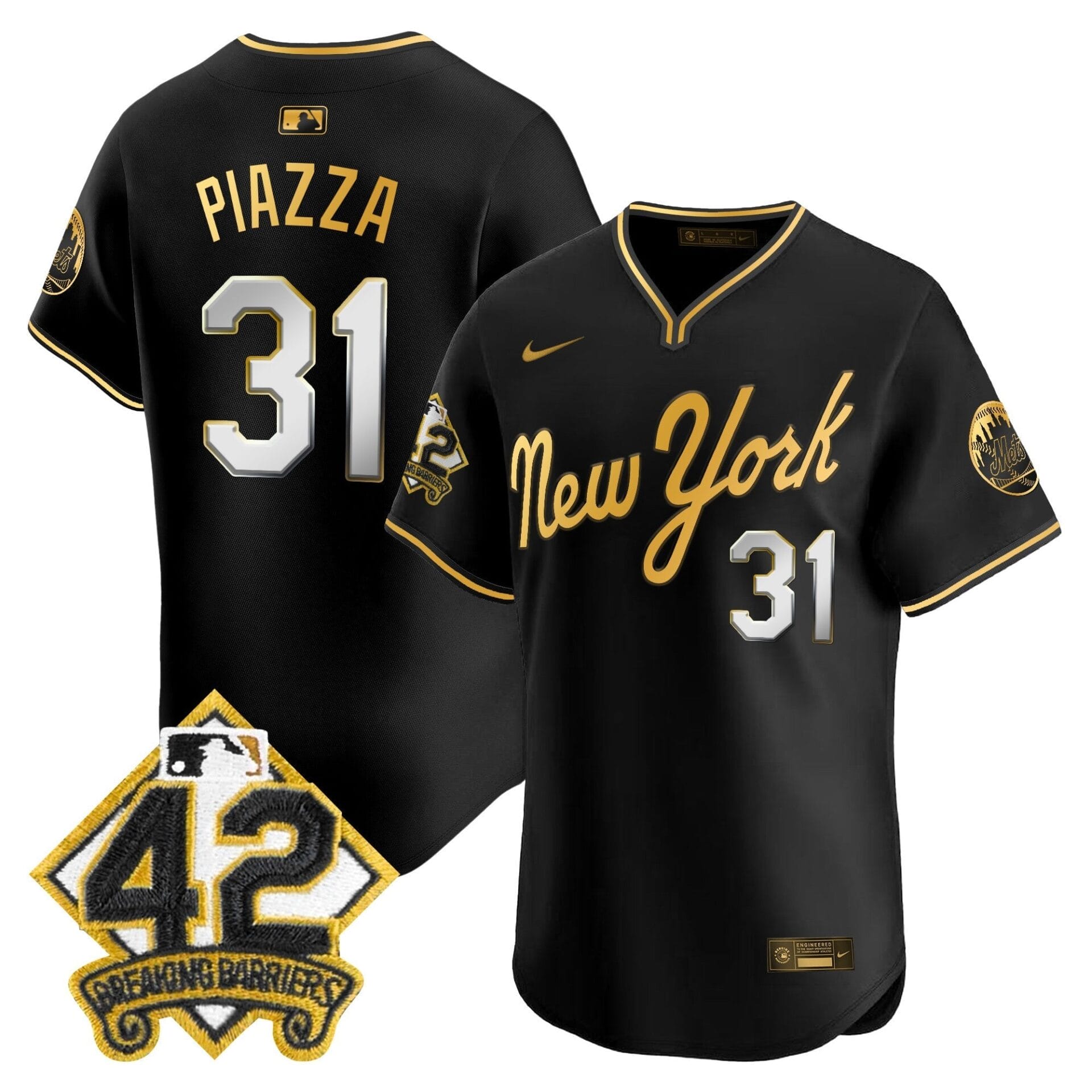 New York Mets 2025 Jackie Robinson Patch Road Alternate Jersey – All Stitched - Image 35
